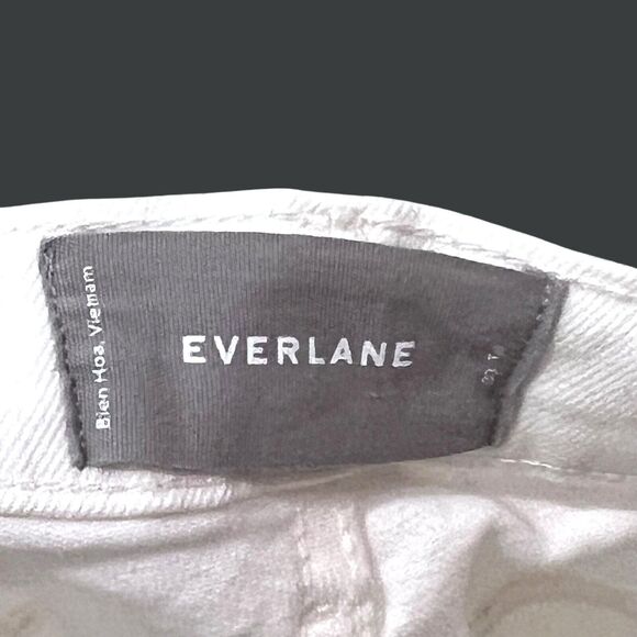 Everlane The Organic Cotton Pant Mid Rise Straight Leg White Women's 30 Tall - Picture 2 of 7